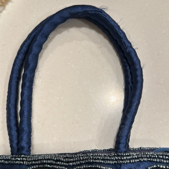 No Name beaded purse in navy blue! Satin handles 💕💕💕 - Picture 3 of 7